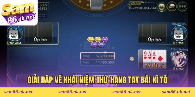 Giải đáp về thứ hạng tay bài xì tố